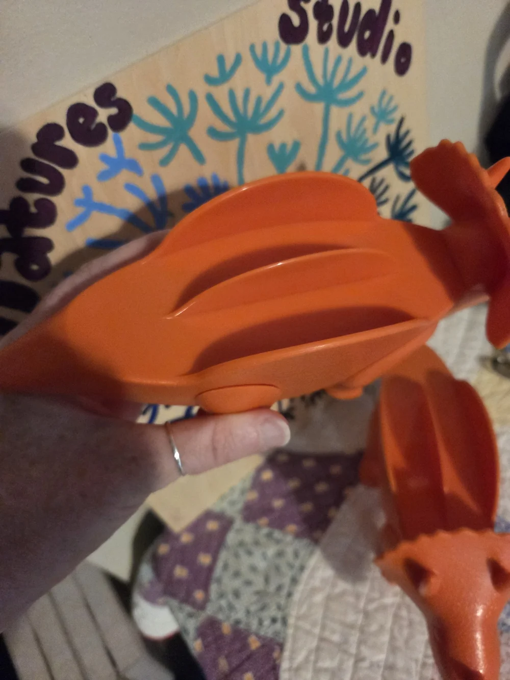 Triceratops Taco Holders Set of 2 Dinosaurs (Holds 2 Tacos each!) Orange Color
